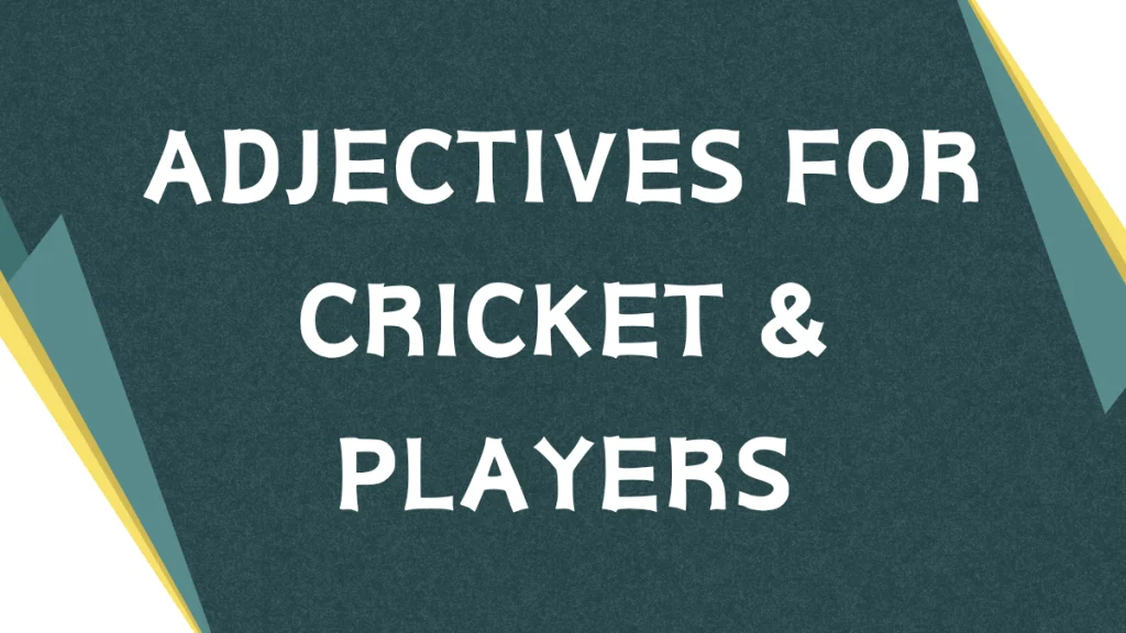 Describing Cricket: A Guide to Adjectives for Cricket Enthusiasts