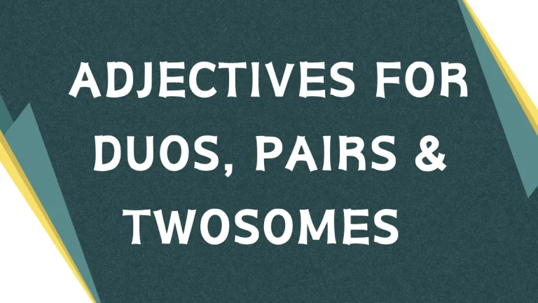 Describing Duos: Mastering Adjectives for Pairs Describing Duos: Mastering Adjectives for Pairs