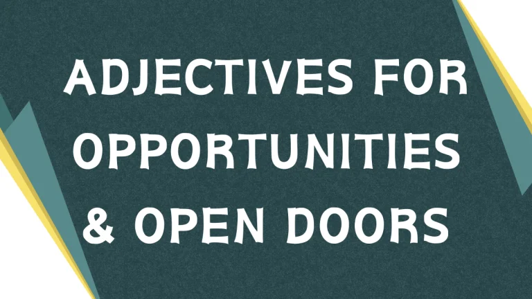 Describing Open Doors: Adjectives for Opportunities Describing Open Doors: Adjectives for Opportunities