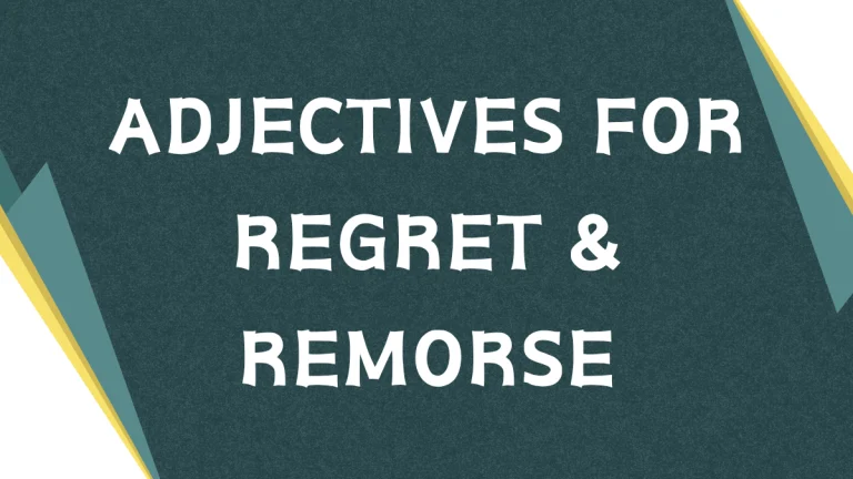 Adjectives for Regret: Expressing Remorse and Disappointment
