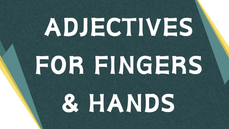 Describing Digits: A Guide to Adjectives for Fingers Describing Digits: A Guide to Adjectives for Fingers